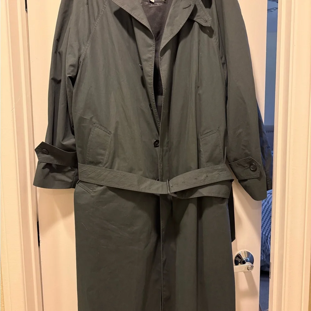 London Fog Men's Olive Trench Coat - Picture 12 of 13